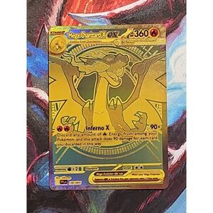 Mega Charizard X EX Gold 130/094 Phantasmal Flames Ultra Rare Pokémon NM/LP